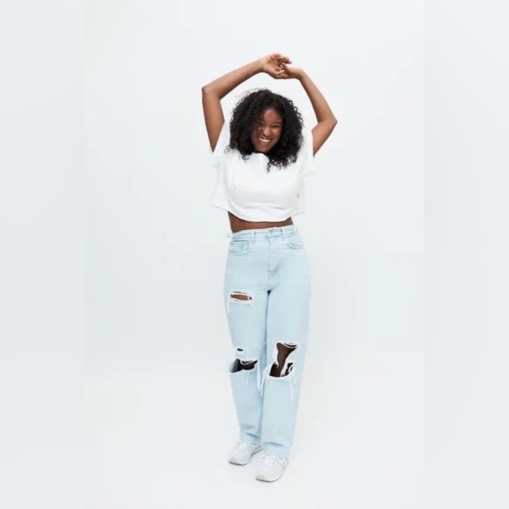 BDG high waisted baggy jeans - vintage light blue distressed